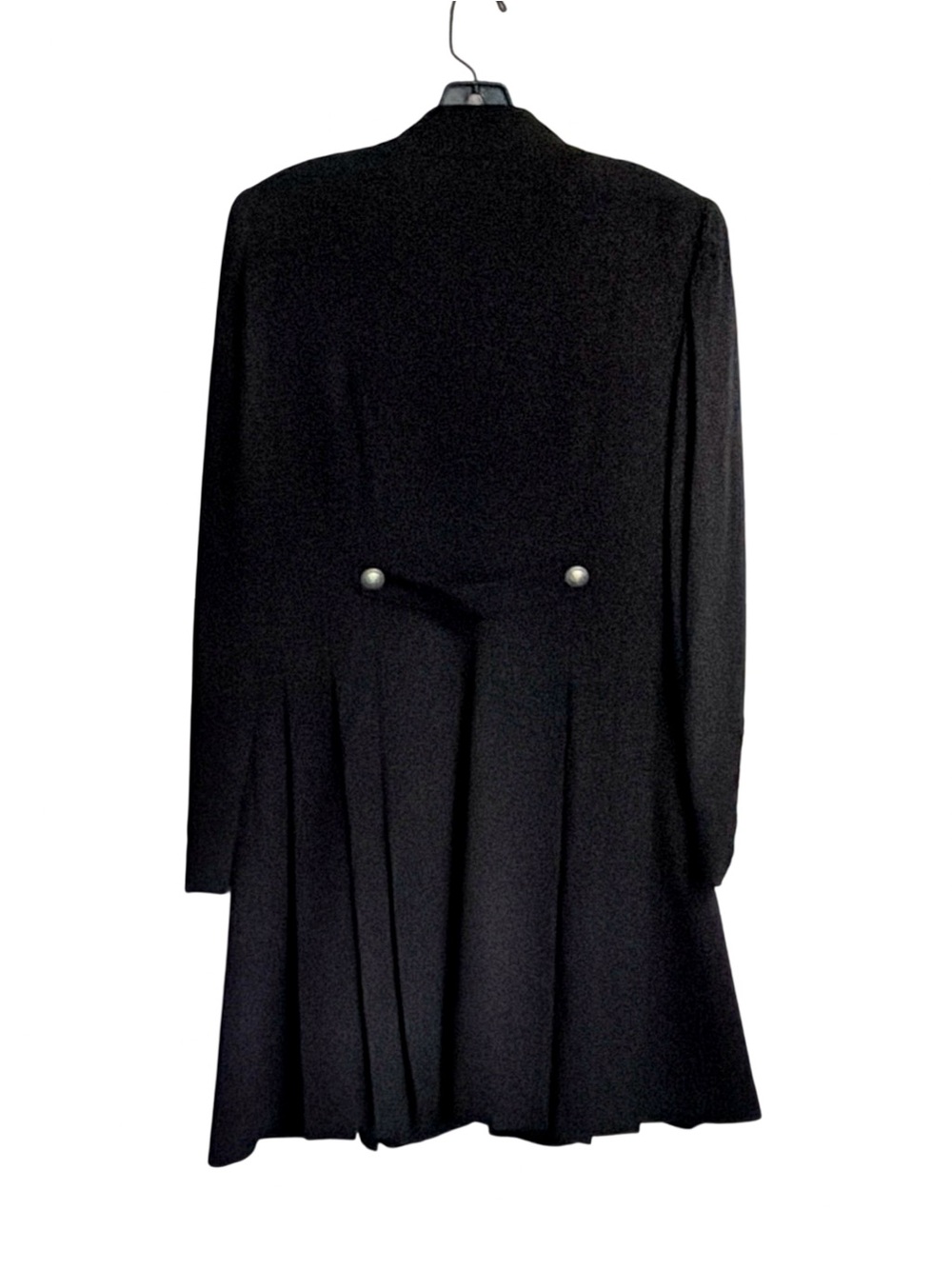 Zelda Women’s Military-Chic Long Coat | Black w/ Silver-Tone Buttons | Size 6 - Picture 5 of 12